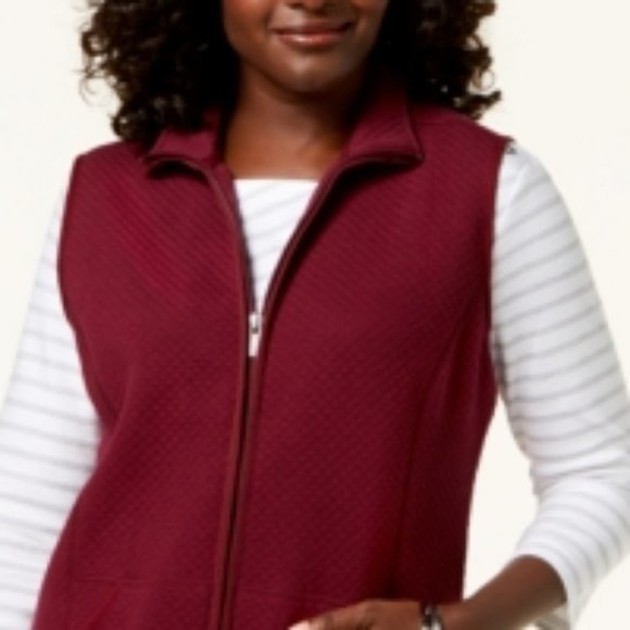 Karen Scott Sport Quilted Fleece Vest - Picture 2 of 2